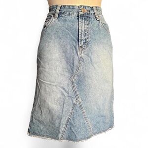 Y2K Squeeze by Stephan Hardy Light Wash Denim Midi Skirt